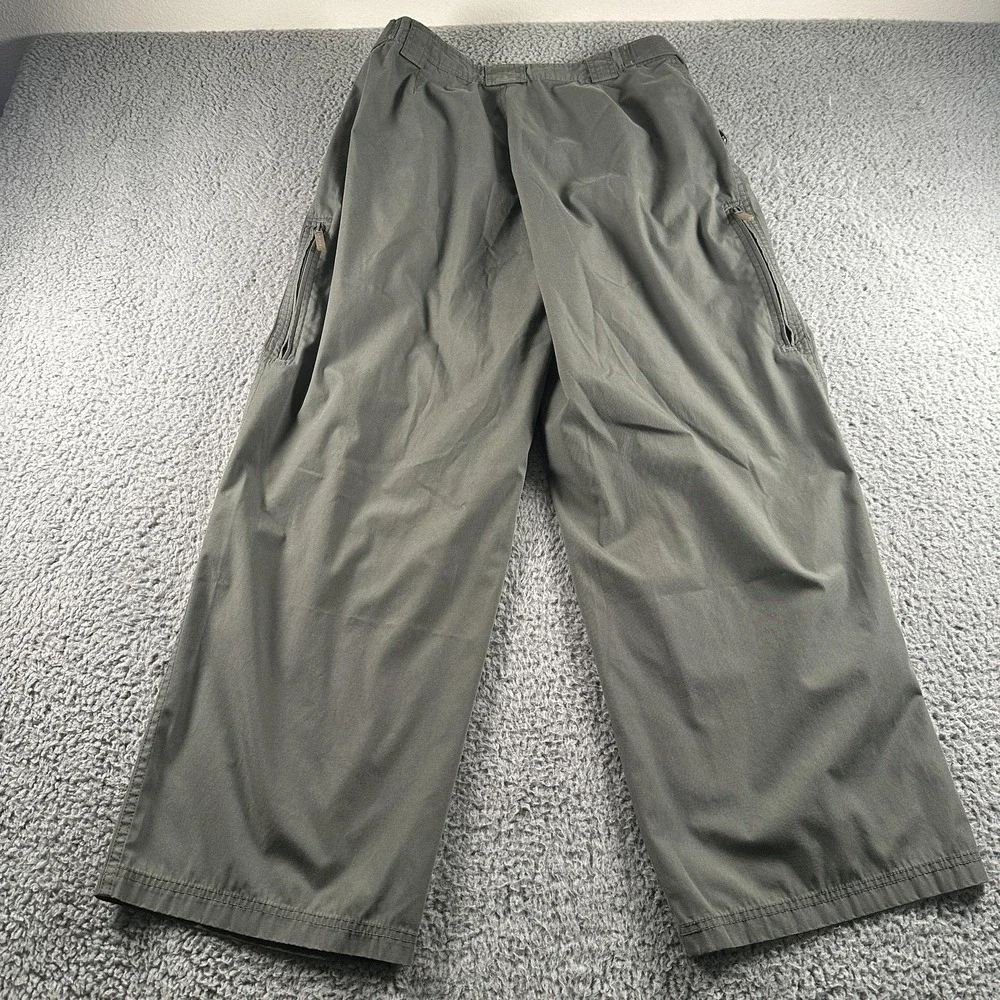 Vintage Rusty Tech Pants Mens 34(32 Fit) Green‎ Baggy Parachute Y2K Wide Leg